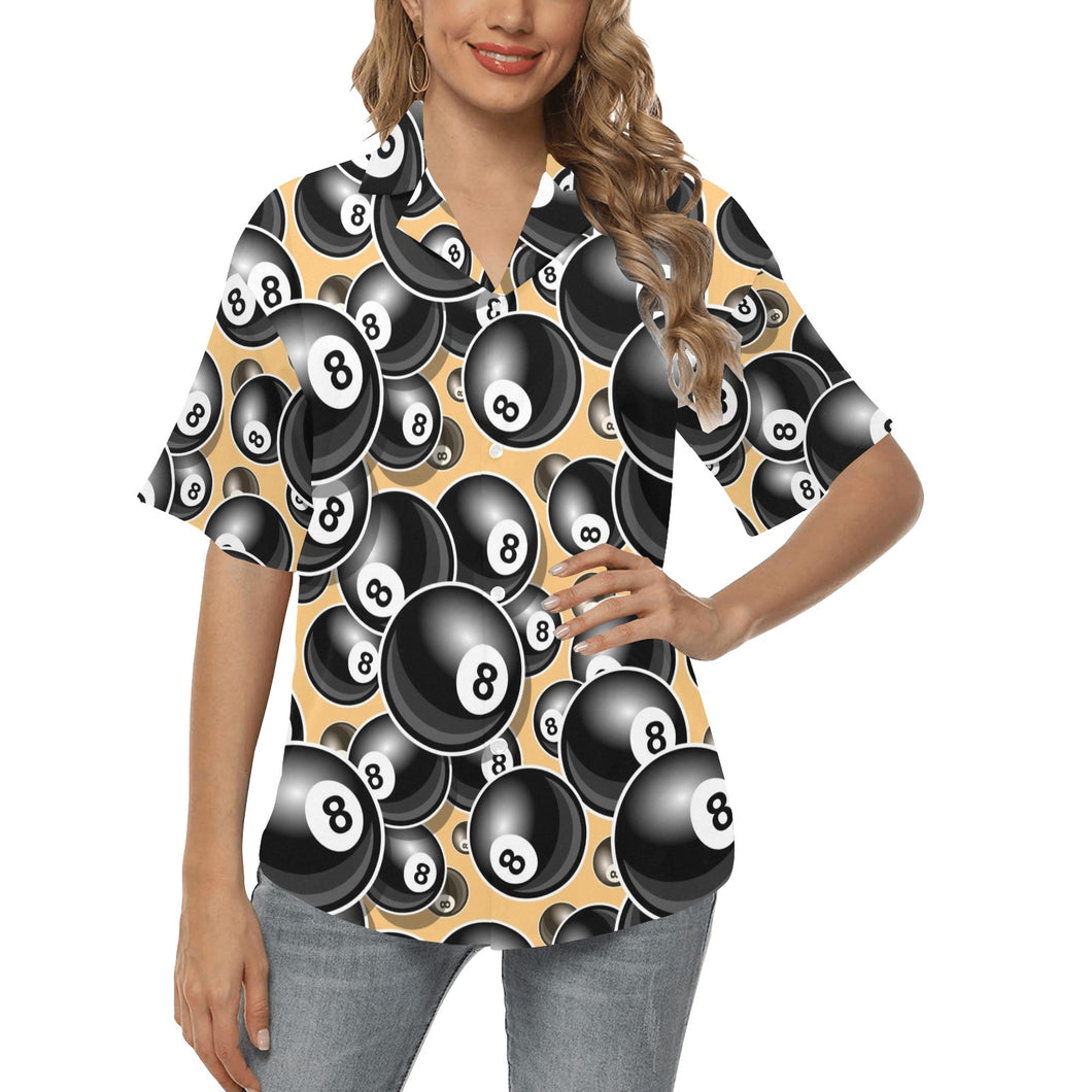 Billiard Ball Pattern Print Design 04 Women's All Over Print Hawaiian Shirt