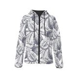 Guava tropical hand drawn pattern Women's Padded Hooded Jacket