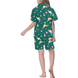 Kangaroo leaves pattern Kids' Boys' Girls' V-Neck Short Pajama Set