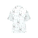 Cute goat design pattern Women's All Over Print Hawaiian Shirt