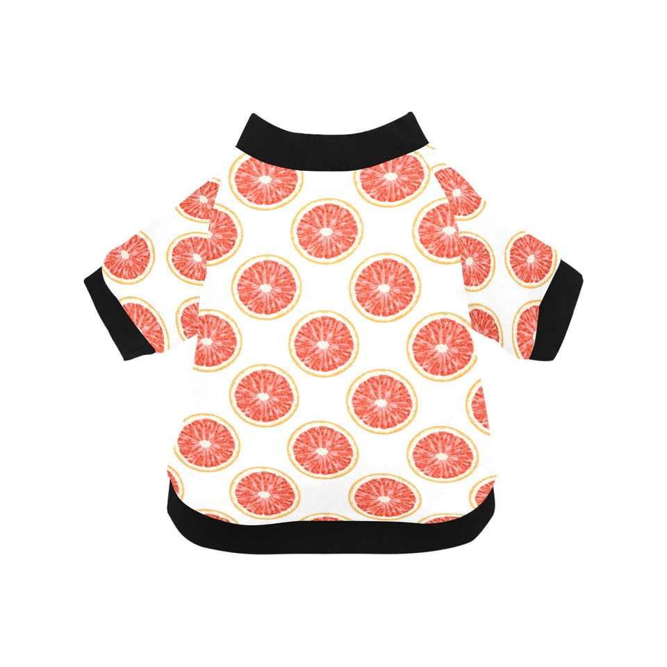 Grapefruit pattern All Over Print Pet Dog Round Neck Fuzzy Shirt