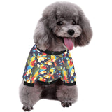 Colorful parrot flower pattern All Over Print Pet Dog Round Neck Fuzzy Shirt