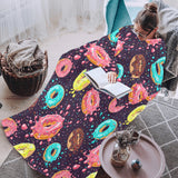 Colorful donut glaze pattern Blanket Robe with Sleeves