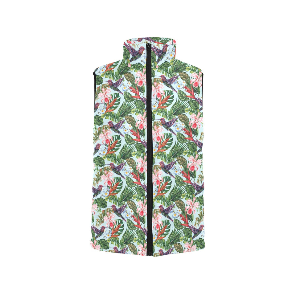 Hummingbird Pattern Print Design 05 Men's Padded Vest