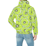 Slices of Lime design pattern Men's Padded Hooded Jacket