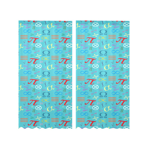 Math Pattern Print Design 02 Gauze Curtain
