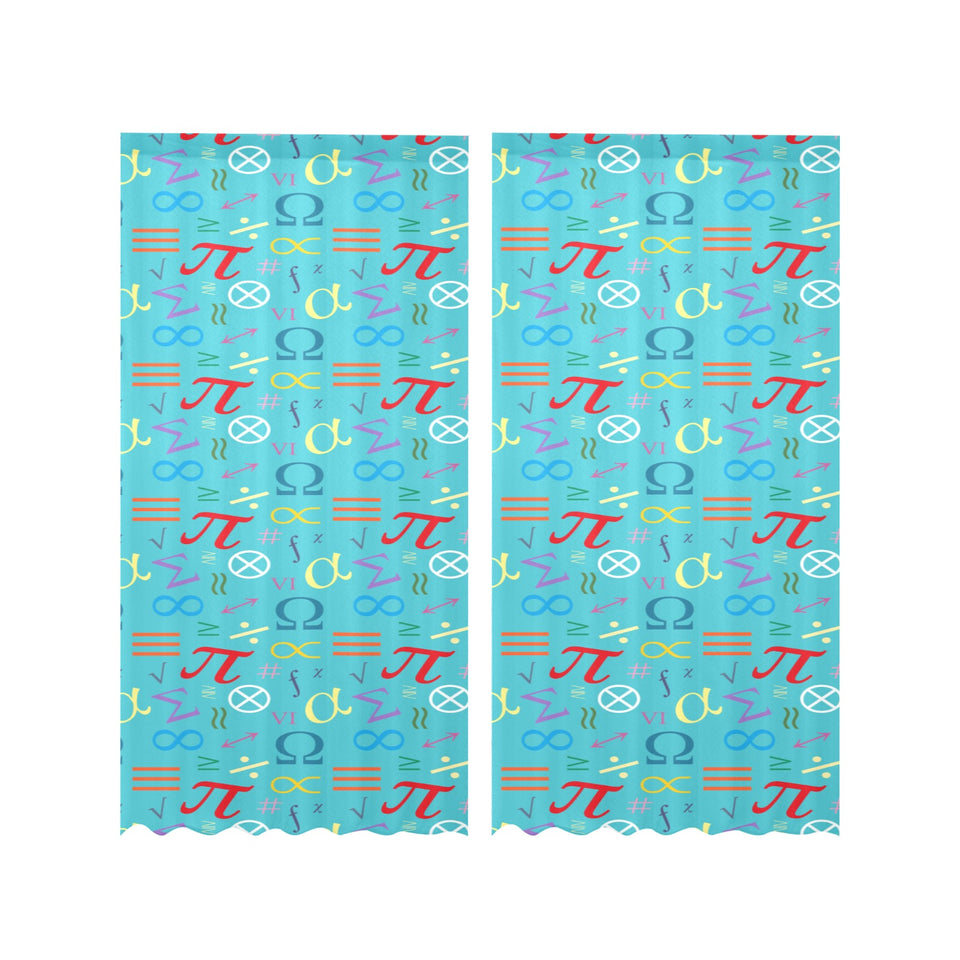 Math Pattern Print Design 02 Gauze Curtain