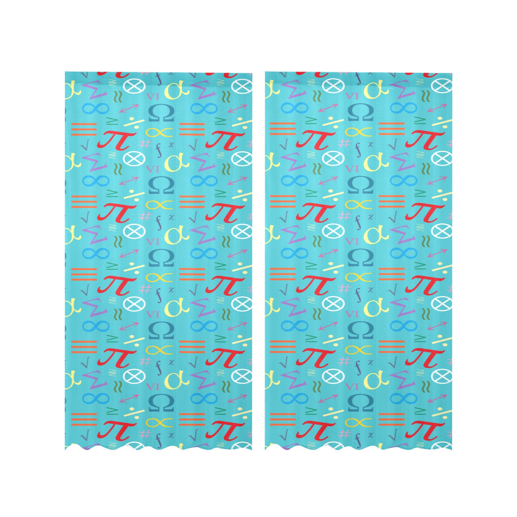 Math Pattern Print Design 02 Gauze Curtain