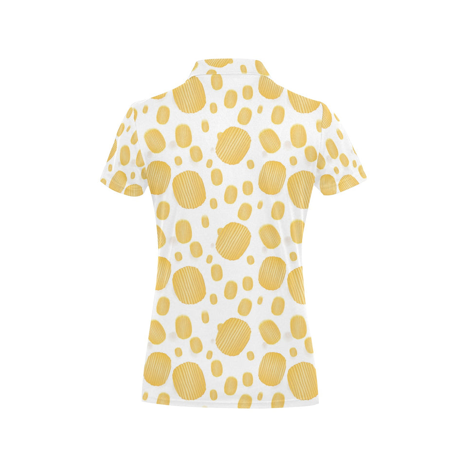 Potato Chips Pattern Print Design 03 Women's All Over Print Polo Shirt