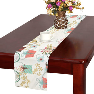 Bicycle Pattern Print Design 05 Table Runner