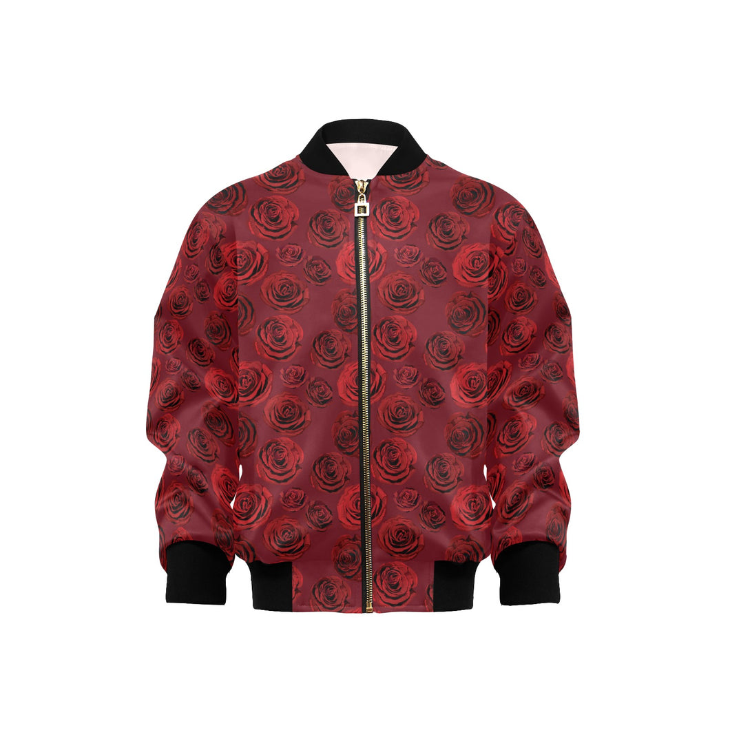Rose Pattern Print Design 03 Kids' Boys' Girls' Bomber Jacket
