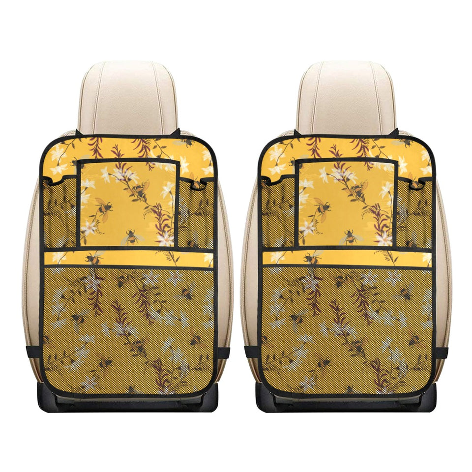 Bee flower pattern Car Seat Back Organizer