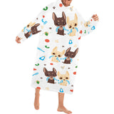 Cute Chihuahua dog pattern Blanket Robe with Sleeves