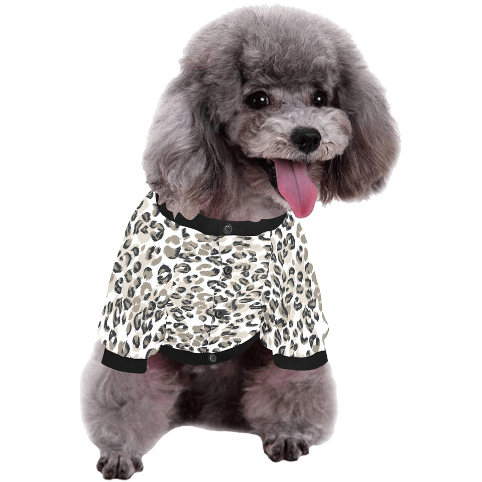 Leopard skin print pattern All Over Print Pet Dog Round Neck Fuzzy Shirt