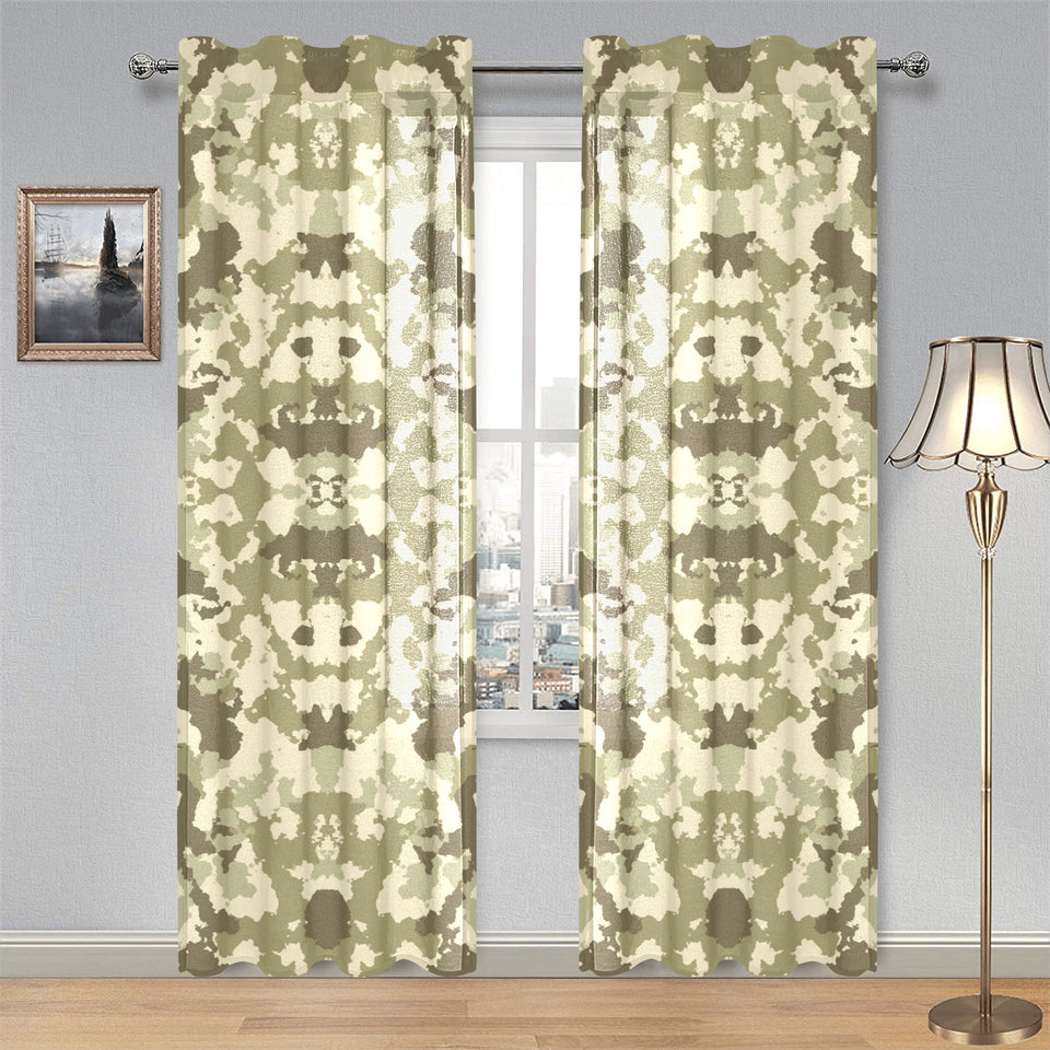 Light Green camouflage pattern Gauze Curtain