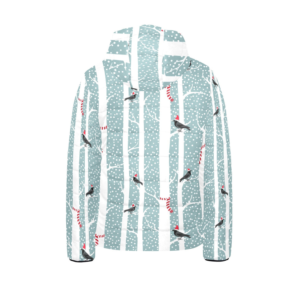 Crows christmas hat scarf Kids' Boys' Girls' Padded Hooded Jacket