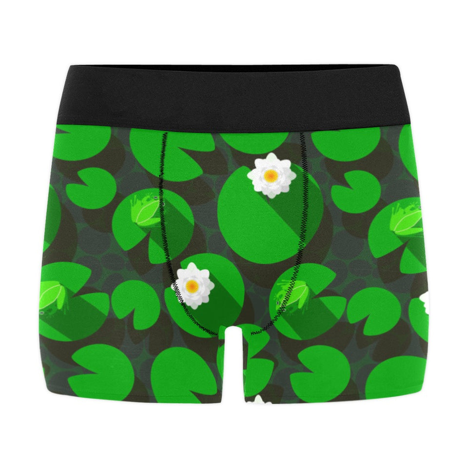 Frog waterlily pattern Men's All Over Print Boxer Briefs Men's Underwear