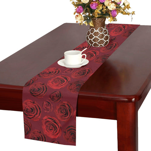 Rose Pattern Print Design 03 Table Runner