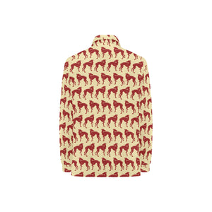 Greyhound Pattern Print Design 04 Women's Long Sleeve Polo Shirt