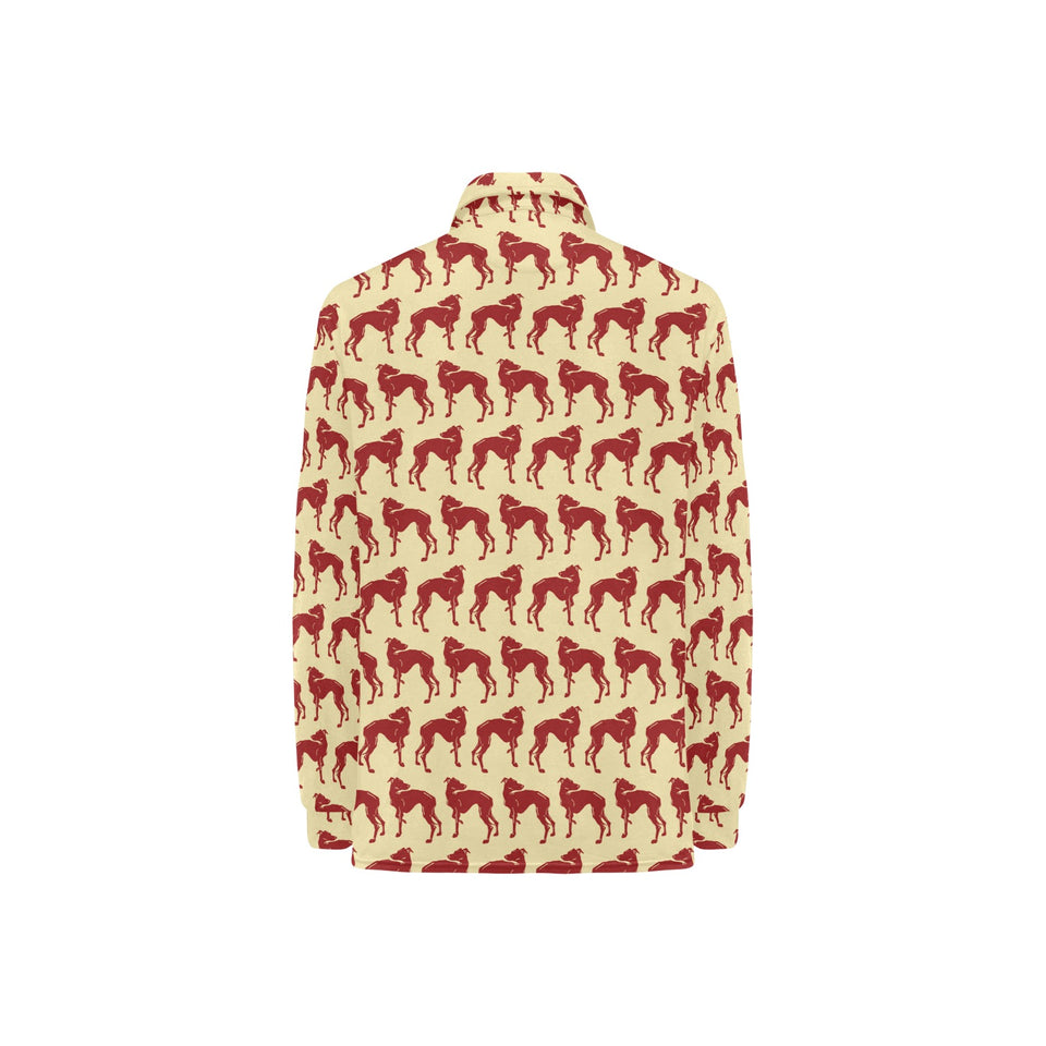 Greyhound Pattern Print Design 04 Women's Long Sleeve Polo Shirt