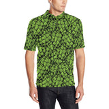 Green hop pattern Men's All Over Print Polo Shirt