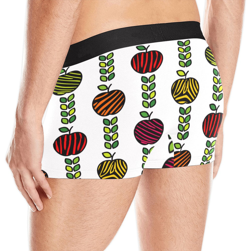 colorful apples leave zebra stripe Men's All Over Print Boxer Briefs Men's Underwear