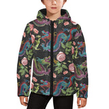 Dragons flower pattern Kids' Boys' Girls' Padded Hooded Jacket