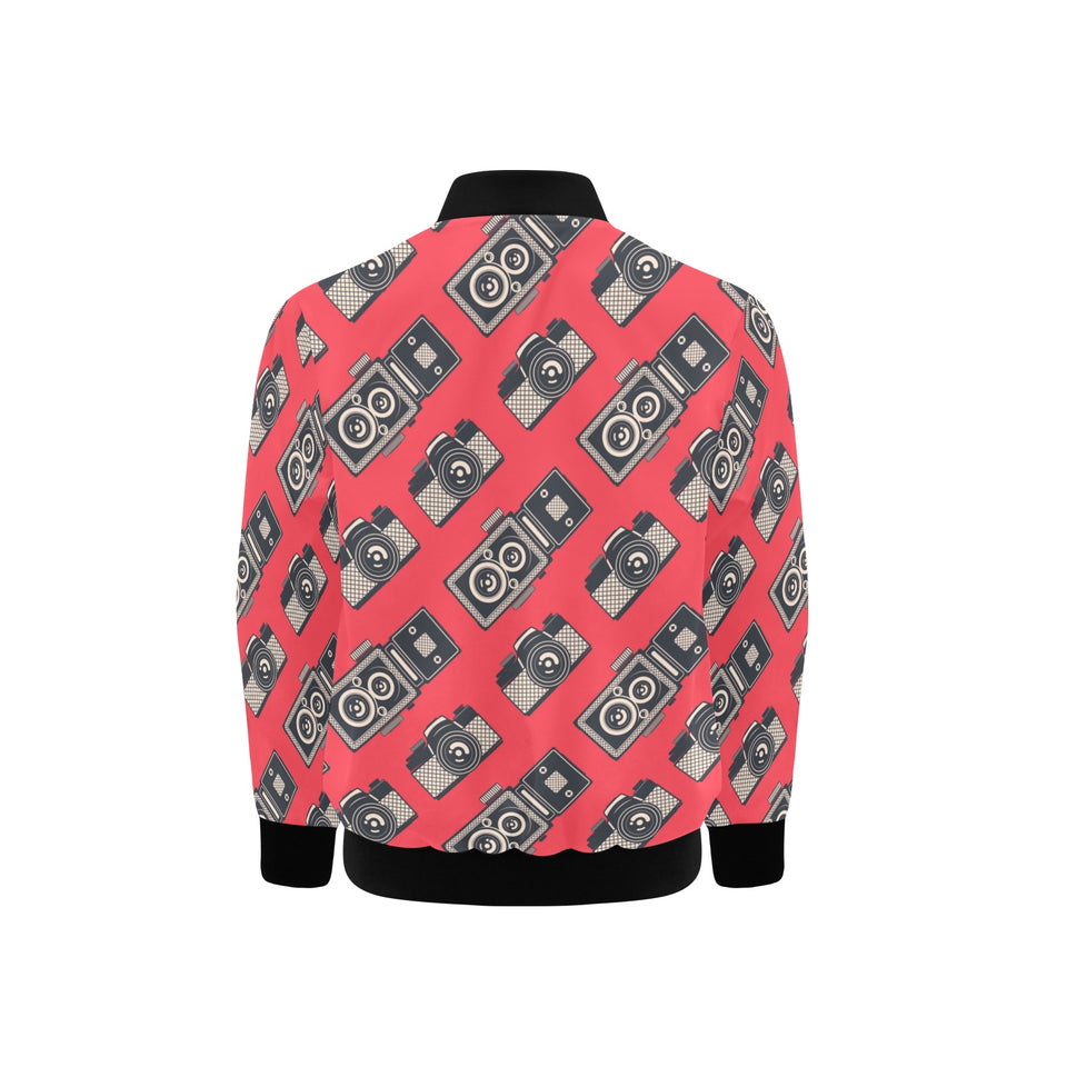 Camera Pattern Print Design 05 Kids' Boys' Girls' Bomber Jacket