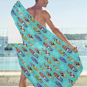 Surfboard Pattern Print Design 05 Beach Towel