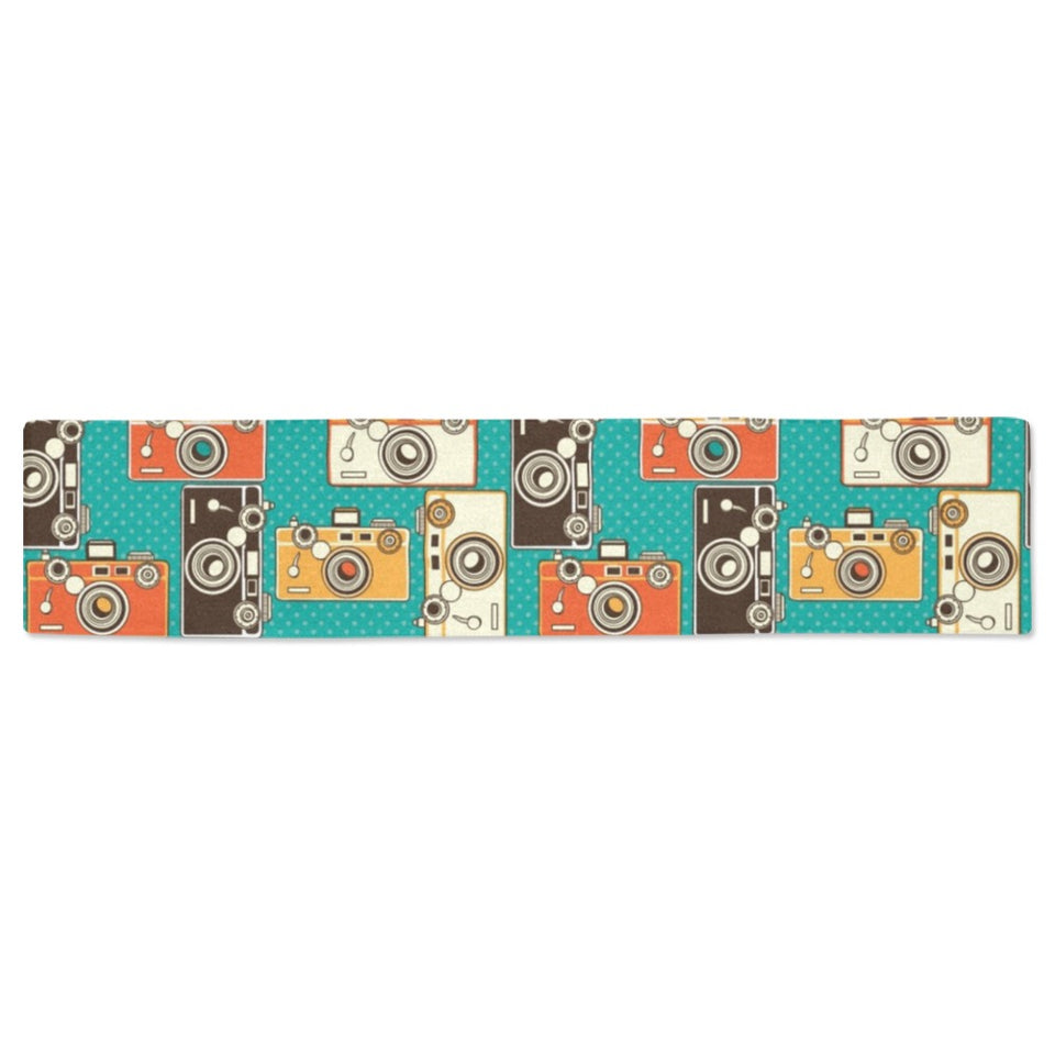 Camera Pattern Print Design 03 Table Runner