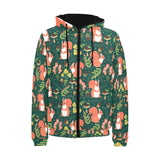 Squirrel Pattern Print Design 03 Men's Padded Hooded Jacket