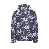 Bicycle Pattern Print Design 03 Kids' Boys' Girls' Padded Hooded Jacket