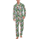 Hummingbird Pattern Print Design 05 Men's Long Pajama Set
