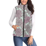 Spider web cobweb design color pattern Women's Padded Vest