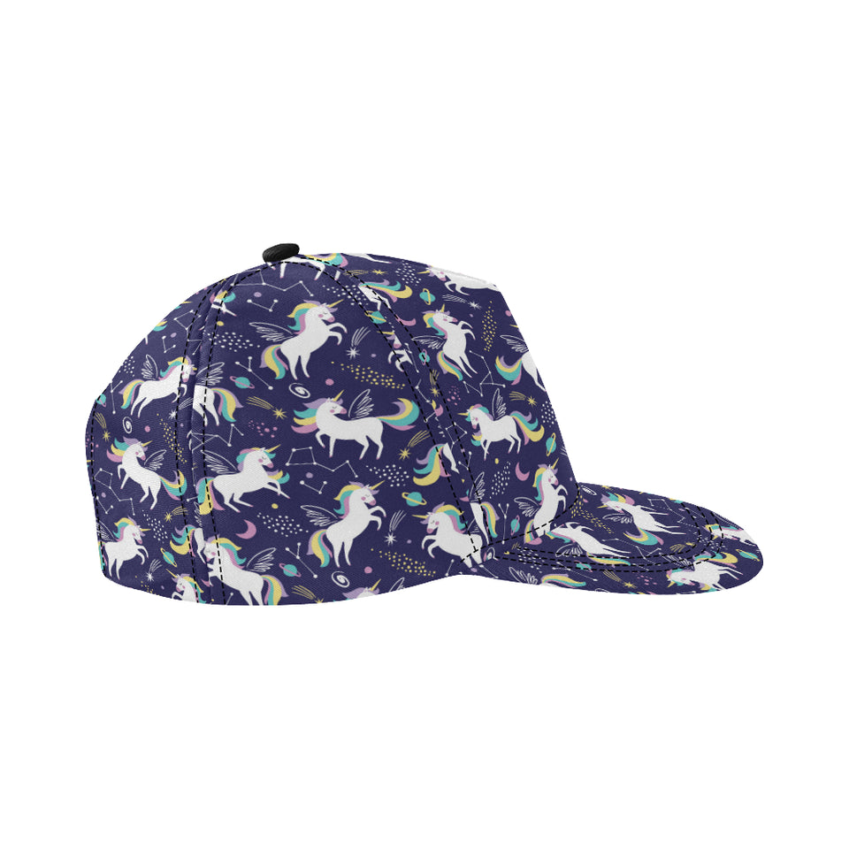 Hand drawn cute unicorn star planet All Over Print Snapback Cap