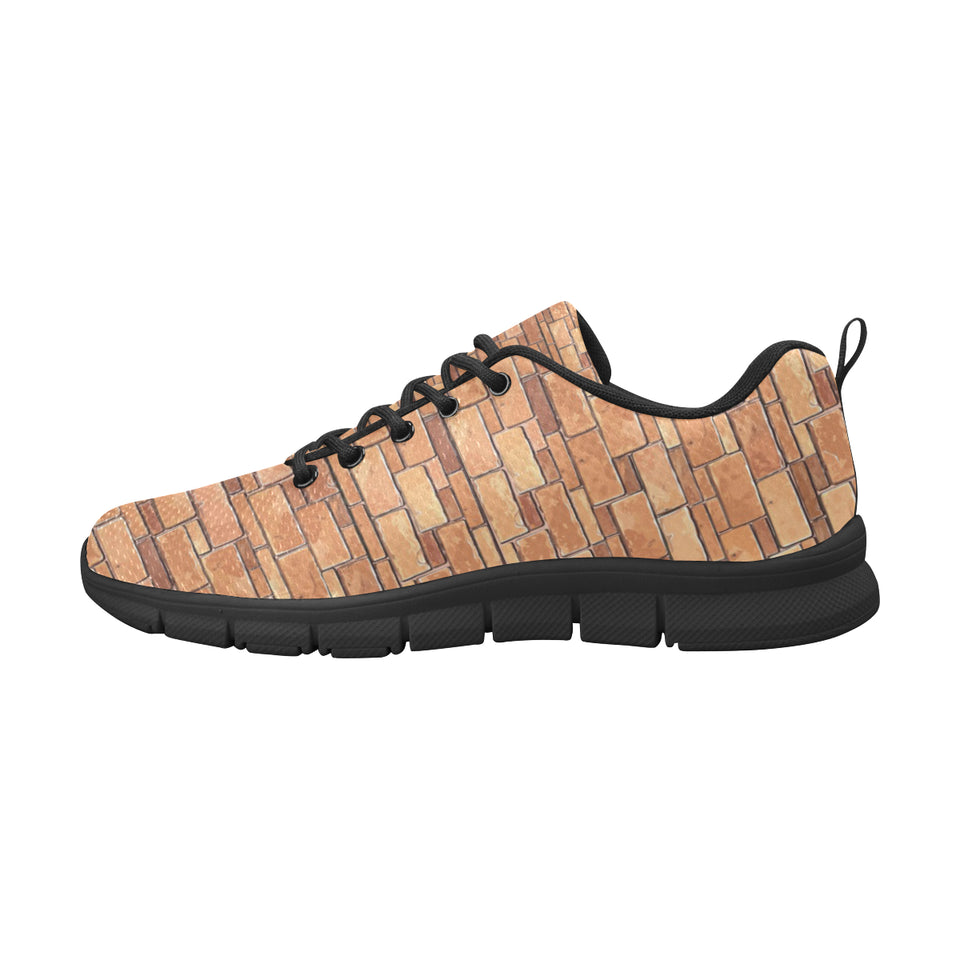 Brick Printed Pattern Print Design 04 Men's Breathable Sneakers ( Model 055)