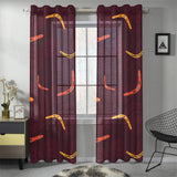 Boomerang Australian aboriginal ornament circle bl Gauze Curtain