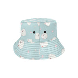 White cute hamsters heart pattern Unisex Bucket Hat