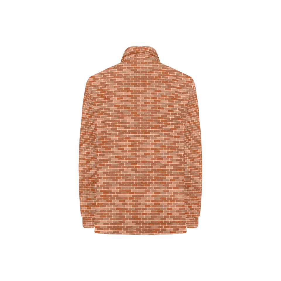 Brick Printed Pattern Print Design 02 Women's Long Sleeve Polo Shirt