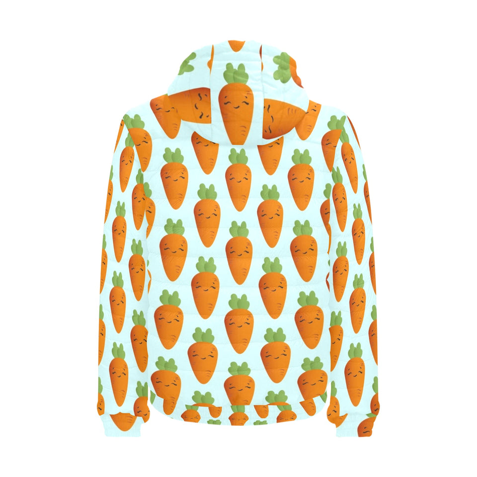 Carrot Pattern Print Design 03 Men's Padded Hooded Jacket