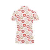 Lips Pattern Print Design 04 Women's All Over Print Polo Shirt