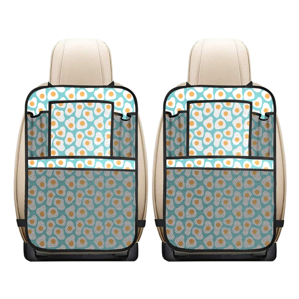 Fried Eggs Pattern Print Design 04 Car Seat Back Organizer