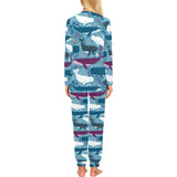 Whale design pattern Women's All Over Print Pajama Set