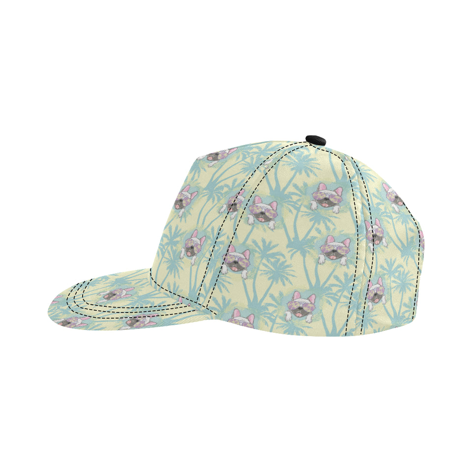 French bulldog hawaii blackground All Over Print Snapback Cap