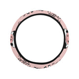 Cows milk product pink background Car Steering Wheel Cover