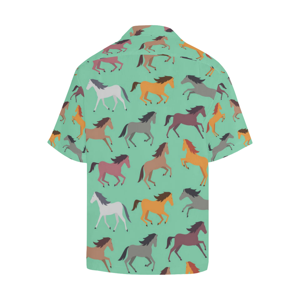 Colorful horses pattern Men's All Over Print Hawaiian Shirt