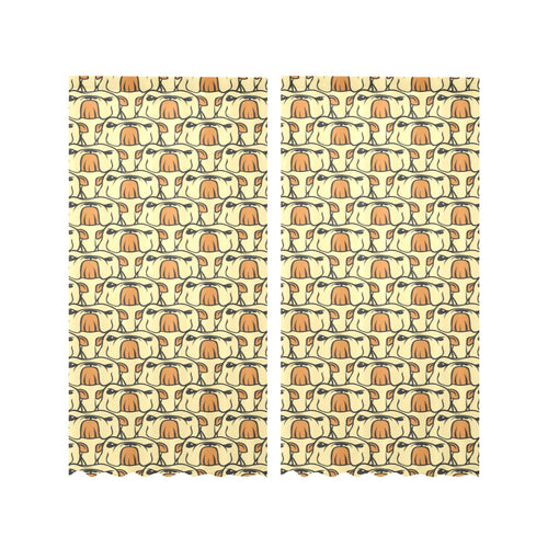 English Bulldog Pattern Print Design 02 Gauze Curtain
