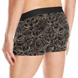 luxurious gold lotus waterlily black background Men's All Over Print Boxer Briefs Men's Underwear