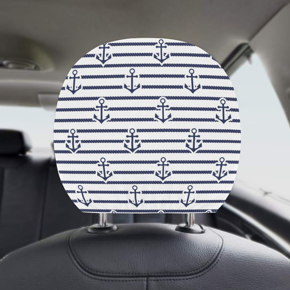 Anchor rope nautical pattern Car Headrest Cover
