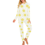 hand drawn sun pattern Women's All Over Print Pajama Set
